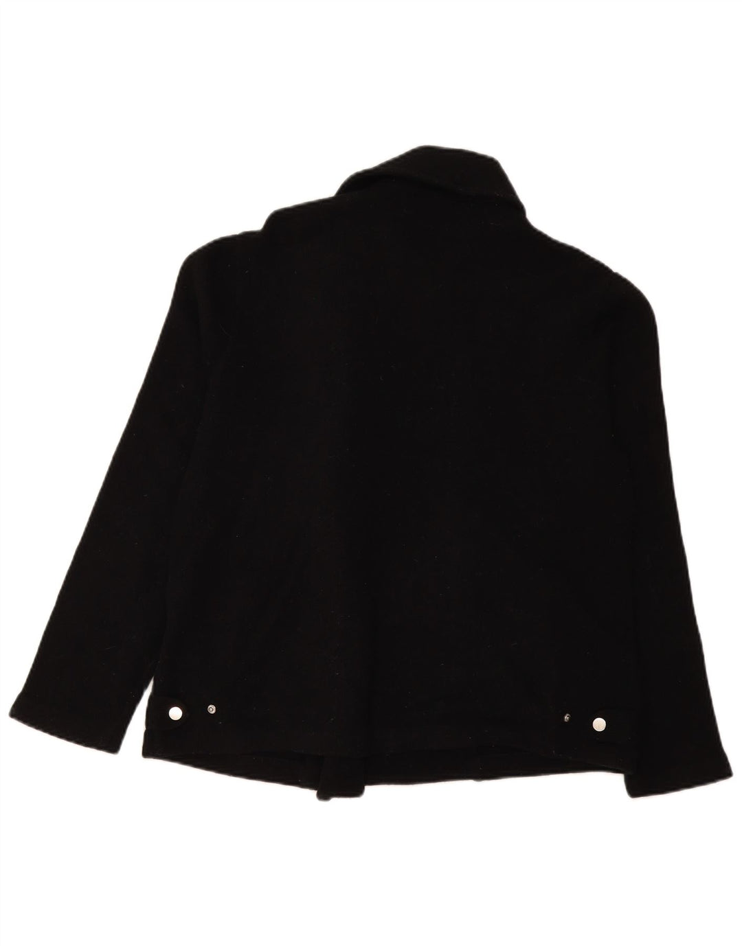 Jaqueta blazer feminina com zíper completo Laura Ashley Reino Unido 18 XL lã de cordeiro preta