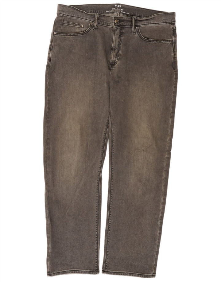 Calça jeans reta masculina MARKS & SPENCER W34 L29 algodão cinza