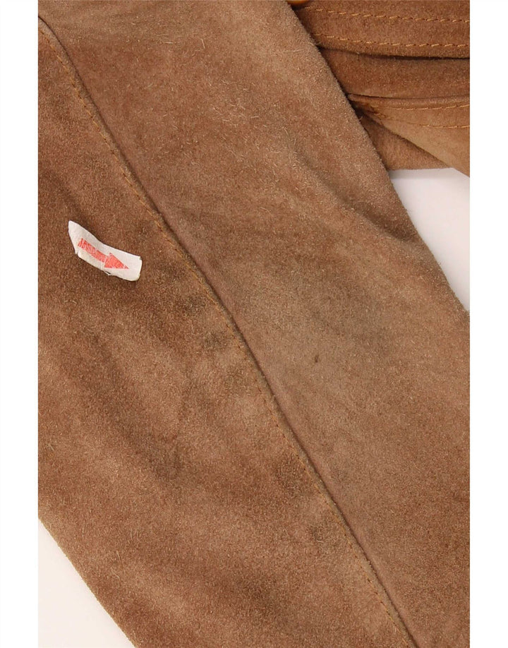 Jaqueta bomber masculina vintage de camurça IT 52 XL couro marrom