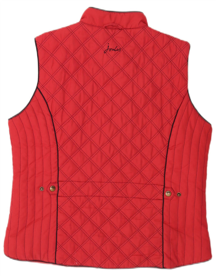 Gilet feminino acolchoado Joules UK 16 grande poliéster vermelho