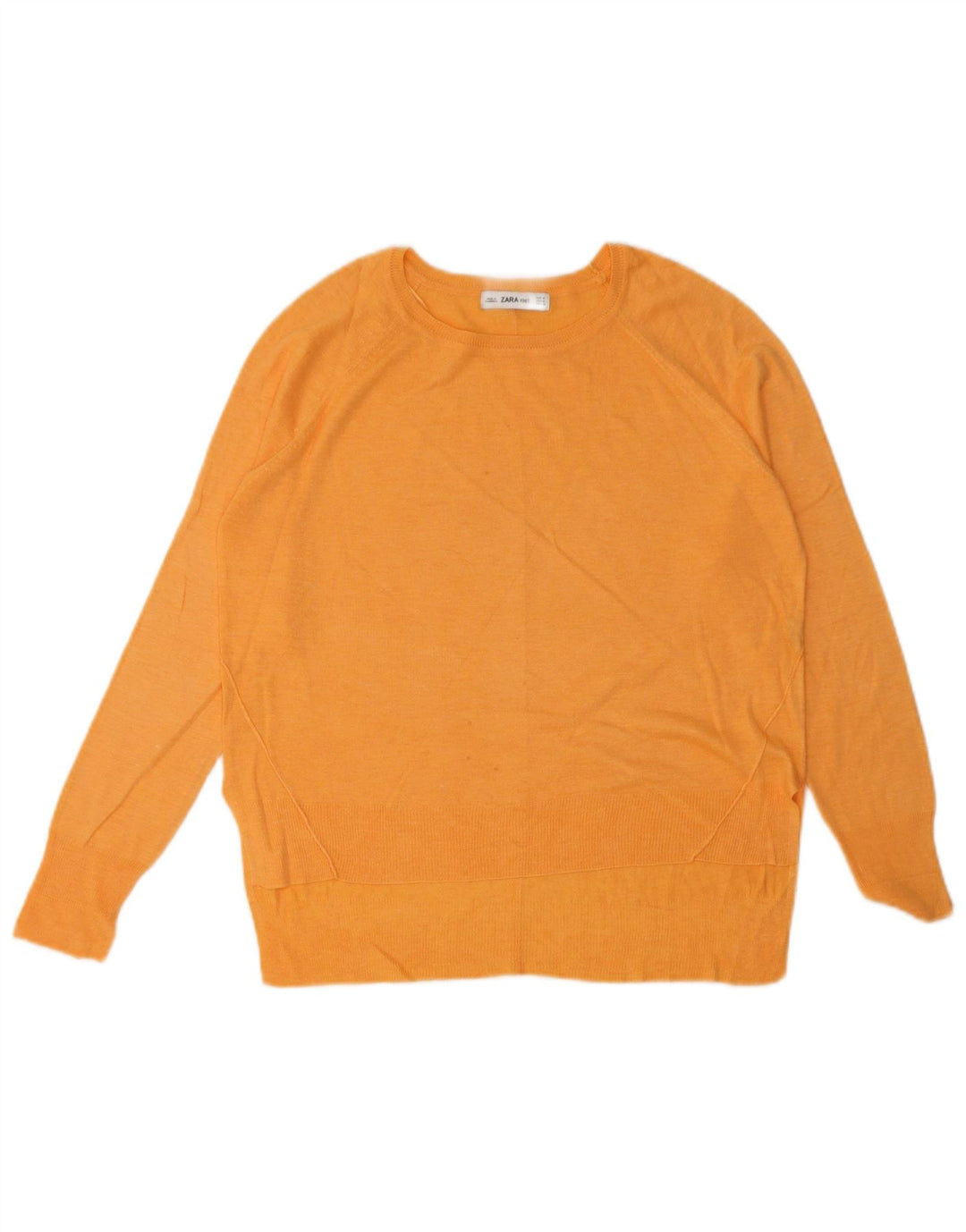 Suéter feminino Zara com gola canoa UK 14 médio laranja
