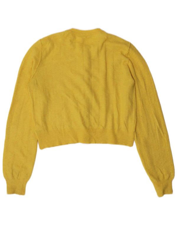 Suéter feminino PEPE Jeans Crop Cardigan UK 10 poliéster amarelo pequeno