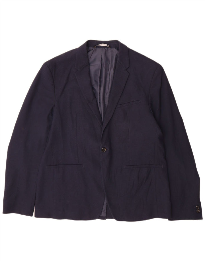 Jaqueta blazer masculina Zara com 1 botão EU 54 XL azul marinho