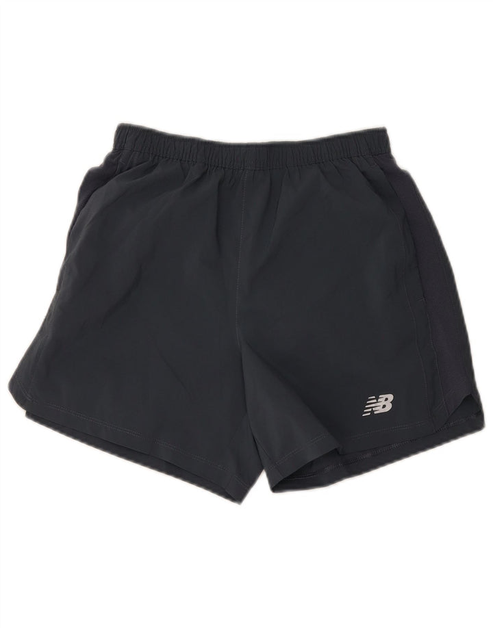Shorts esportivos masculinos New Balance pequenos cinza