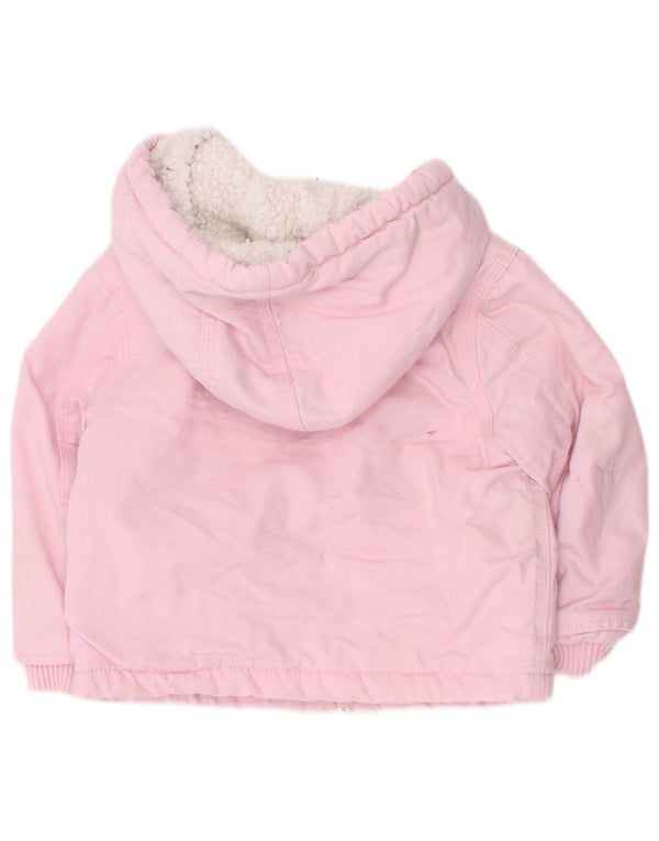 Jaqueta corta-vento com capuz para meninas Carhartt 12-18 meses algodão rosa