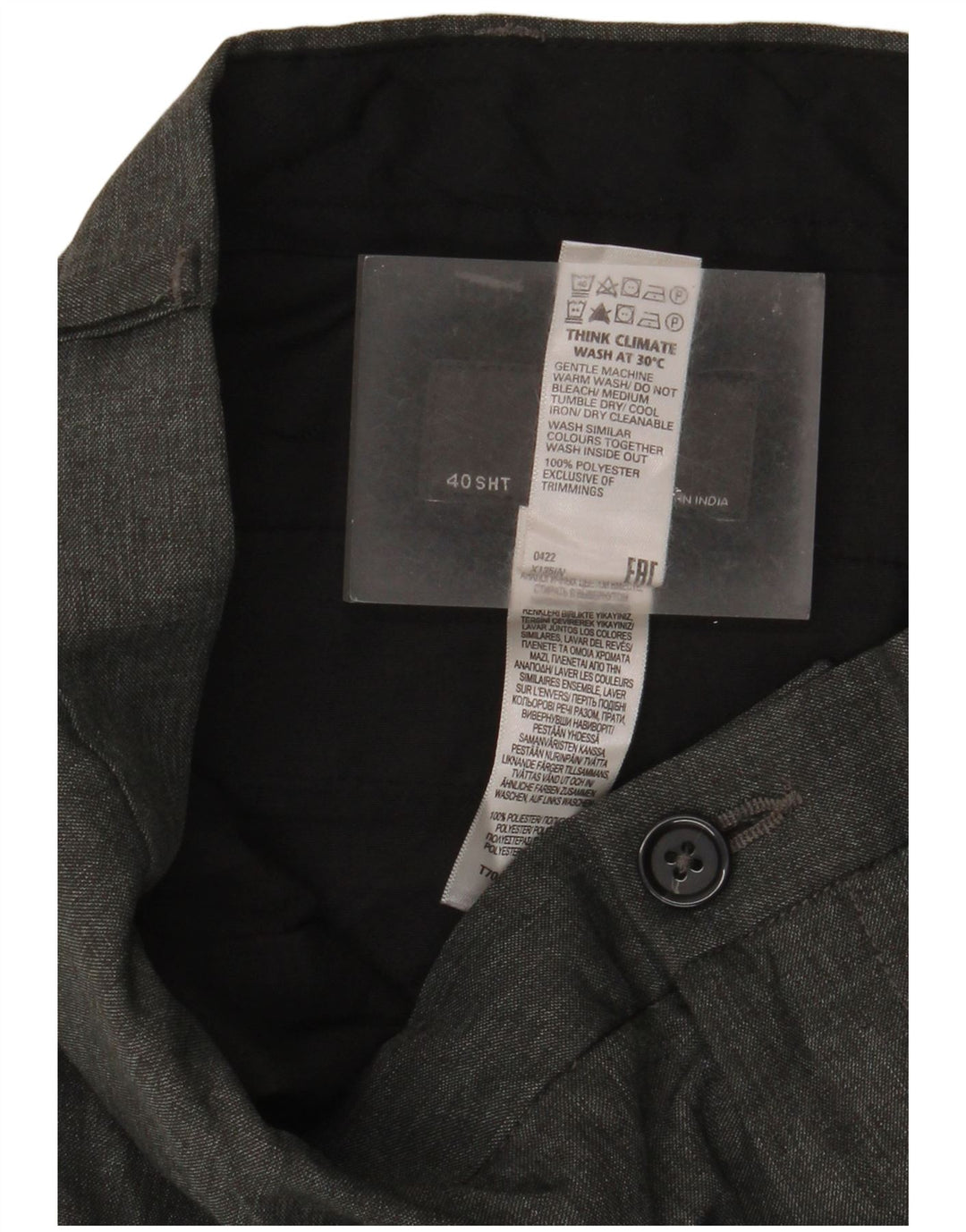 Calça Chino Masculina Slim Fit MARKS & SPENCER W40 L29 Poliéster Cinza