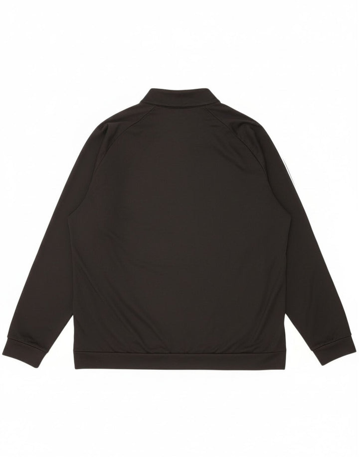 Adidas Mens Zip Neck Moletom Jumper XL Preto Poliéster