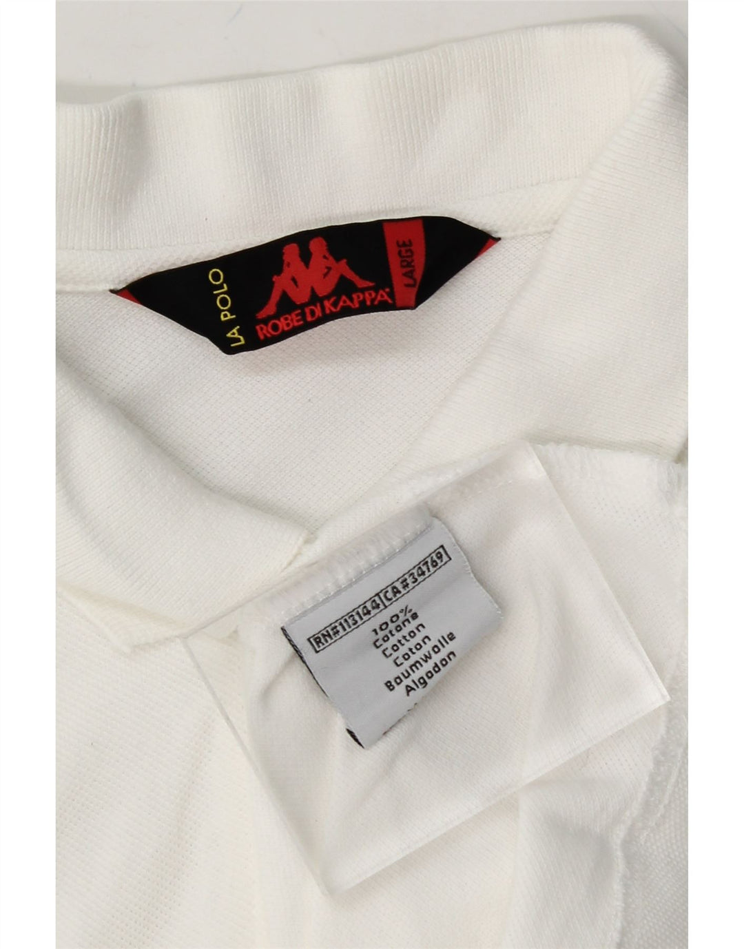 KAPPA Girls Polo Shirt 13-14 Years Large White Cotton Vintage Kappa and Second-Hand Kappa from Messina Hembry 