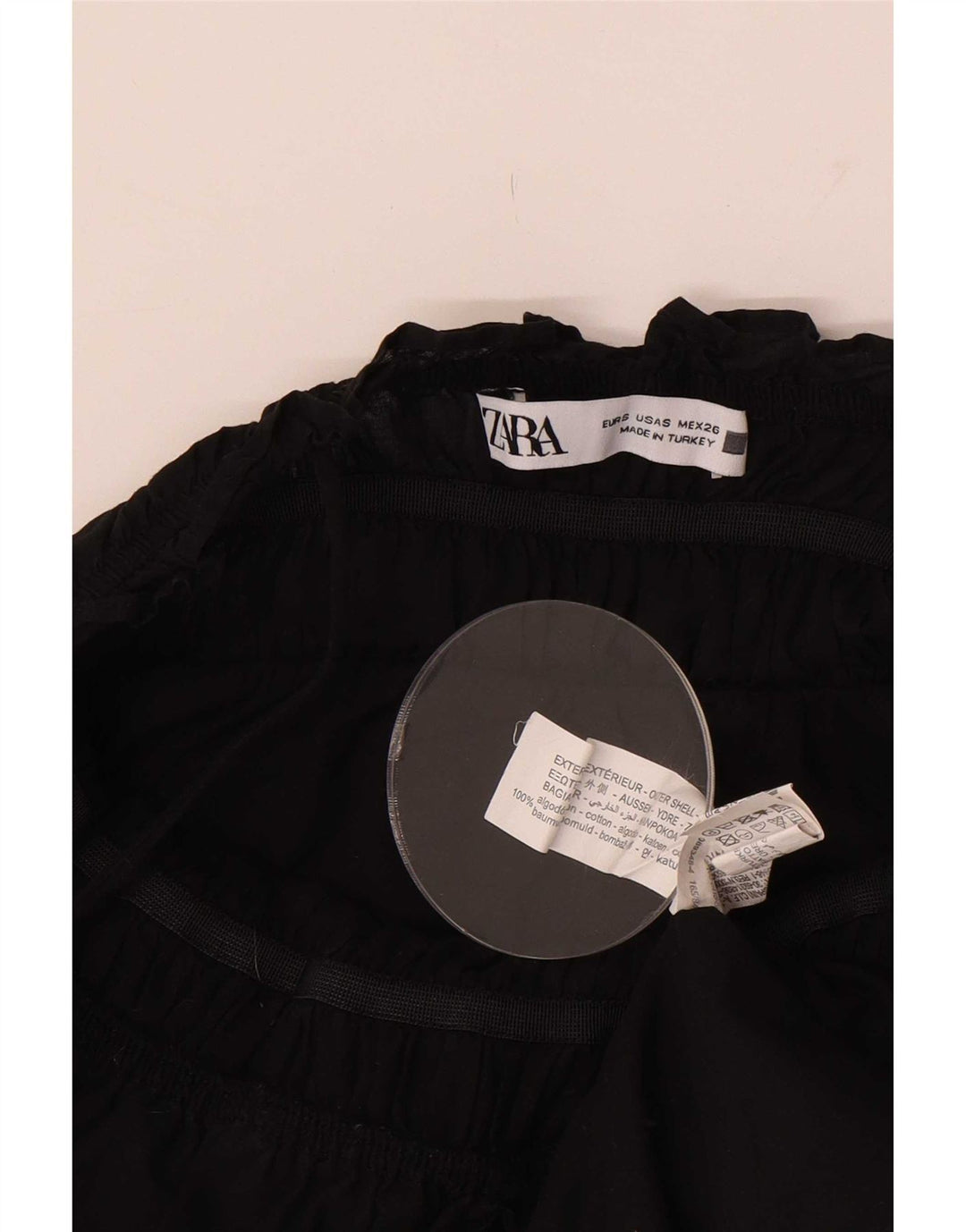 Vestido de verão feminino Zara UK 10 pequeno algodão preto