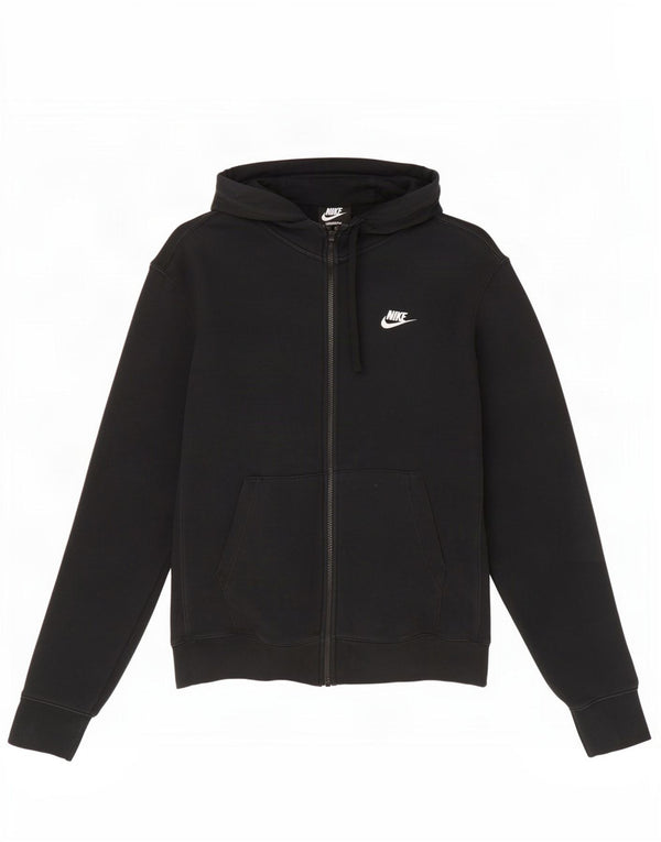 Suéter Nike masculino com capuz e zíper médio preto algodão