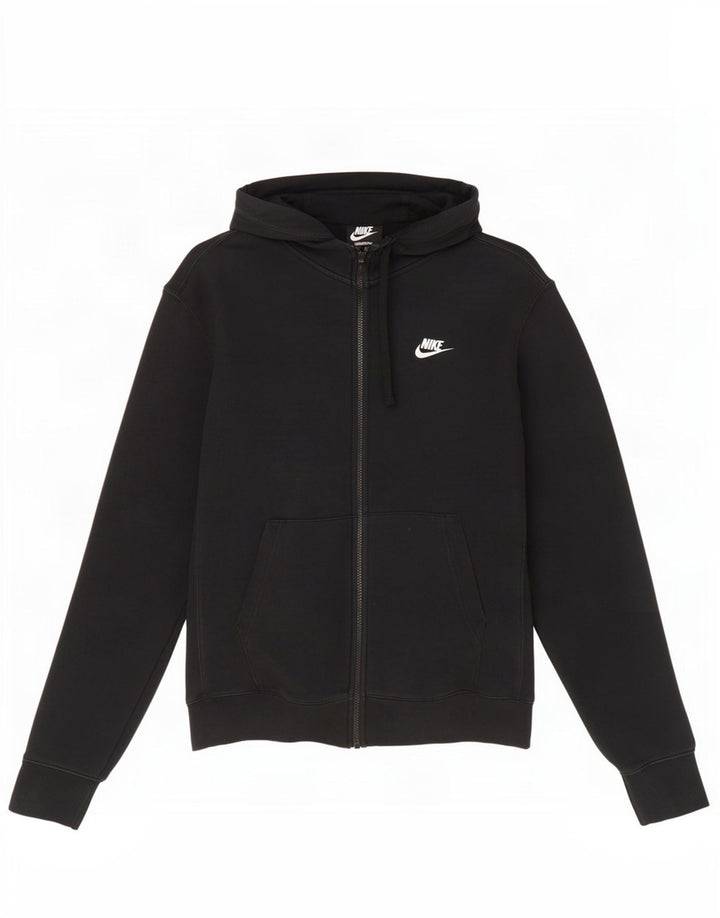 Suéter Nike masculino com capuz e zíper médio preto algodão