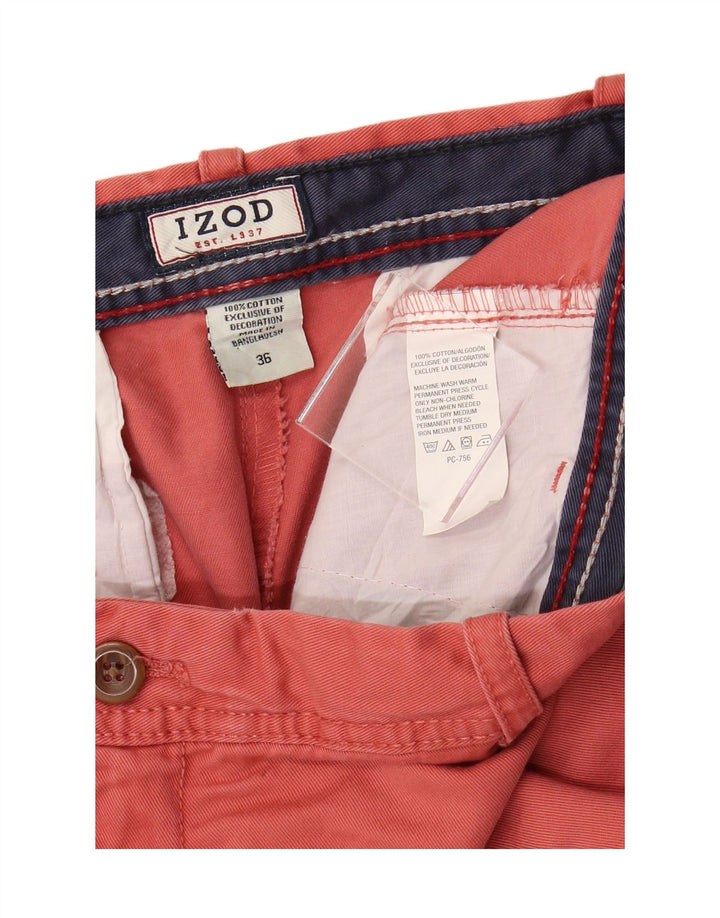 IZOD Mens Chino Shorts W36 Grande Algodão Rosa