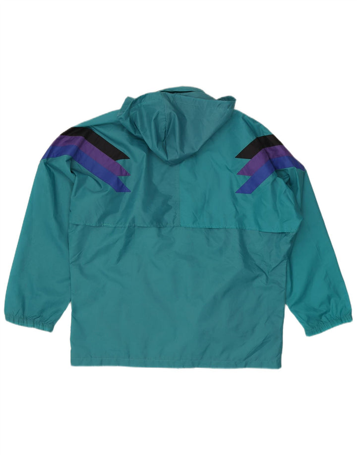 Adidas Mens Hooded Rain Jacket UK 38/40 Médio Turquesa Colourblock