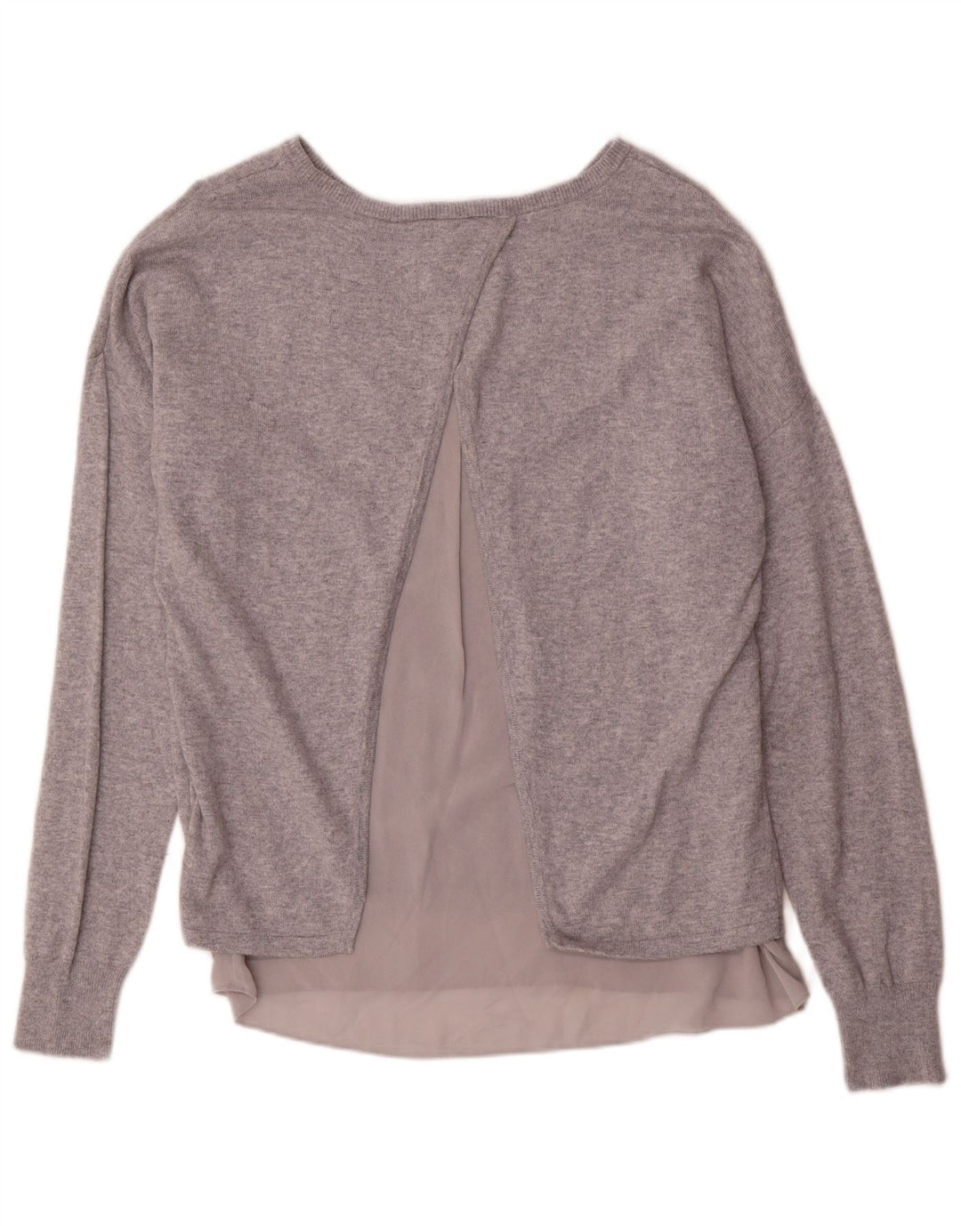 Suéter feminino MARKS & SPENCER com gola canoa Reino Unido 12 cinza médio