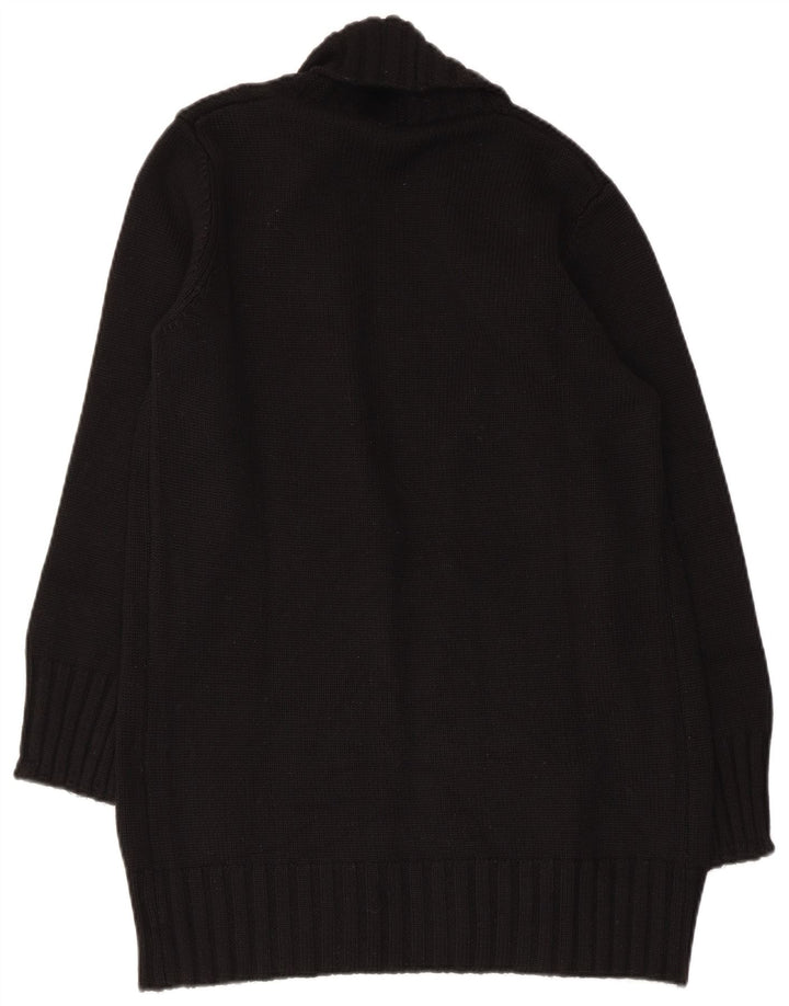 Suéter Cardigan Aberto Feminino Benetton Reino Unido 12 Médio Preto