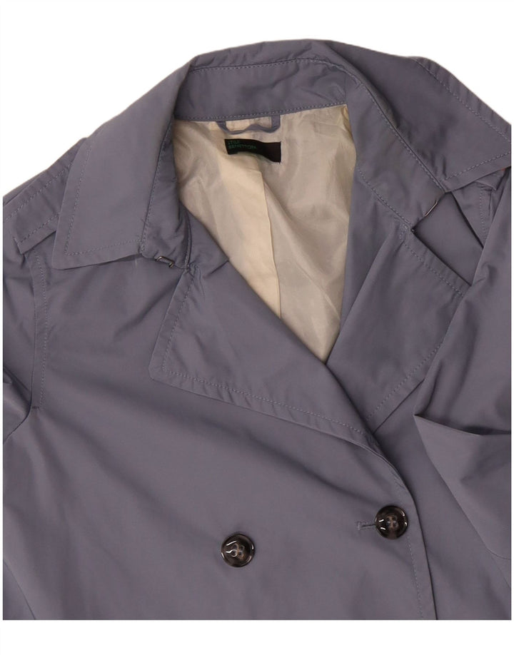 Trench coat oversized feminino Benetton UK 10 poliéster azul pequeno
