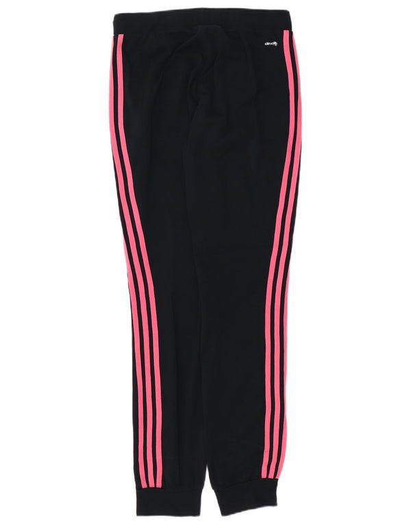 ADIDAS Womens Climalite Tracksuit Calças Joggers UK 4/6 XS Algodão Preto