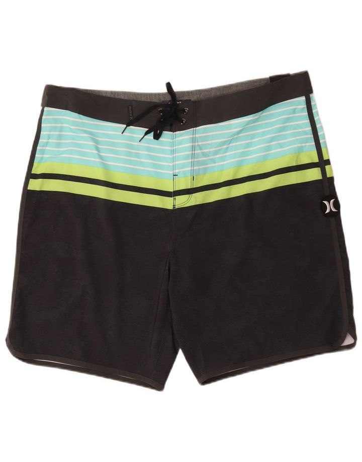 Shorts de natação Hurley masculino Phantom grande bloco colorido preto