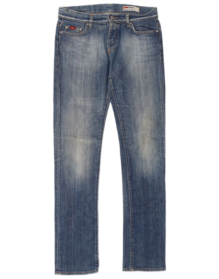 Gas Womens Slim Jeans W31 L34 Azul Algodão