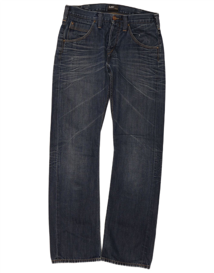 Lee Mens Flint Insert Straight Jeans W32 L34 Azul Algodão
