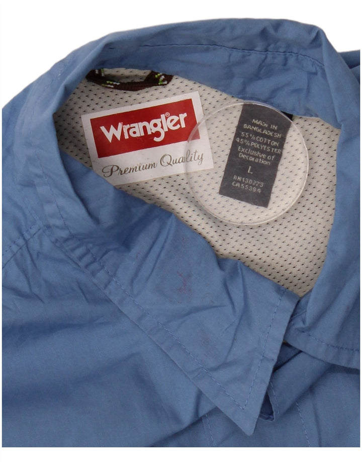 Camisa masculina Wrangler grande algodão azul