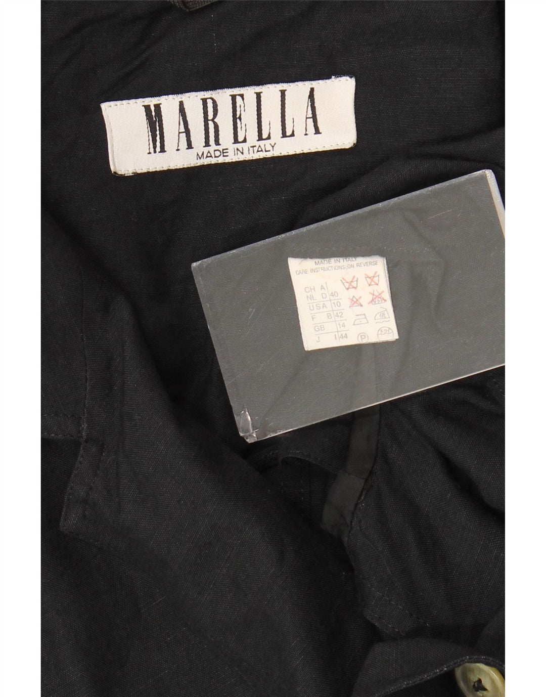 Jaqueta blazer feminina Marella com 1 botão Reino Unido 14 grande viscose preta
