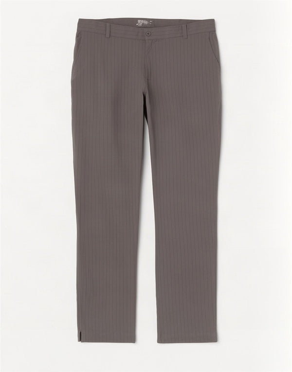 Nike Mens Dri Fit Straight Chino Trousers W36 L34 Grey Pinstripe Polyester