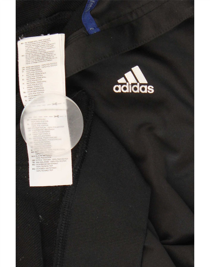 Suéter masculino Adidas Climalite Zip com capuz médio preto colorblock poliéster