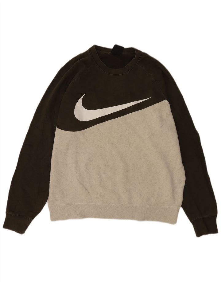 Moletom gráfico masculino Nike Jumper grande cáqui colorblock