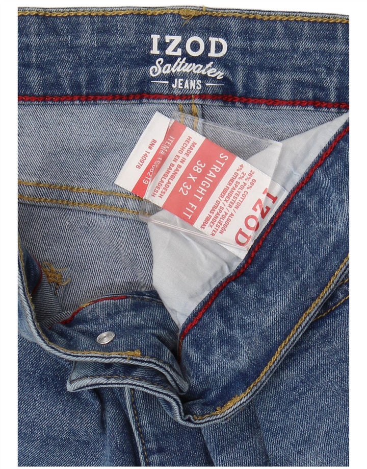 Calça jeans reta masculina IZOD W38 L32 algodão azul