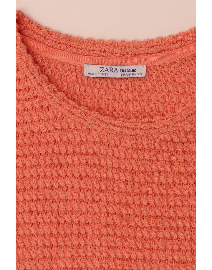 ZARA Blusa Feminina Trafaluc Oversized de Tricô Reino Unido 14 Médio Laranja