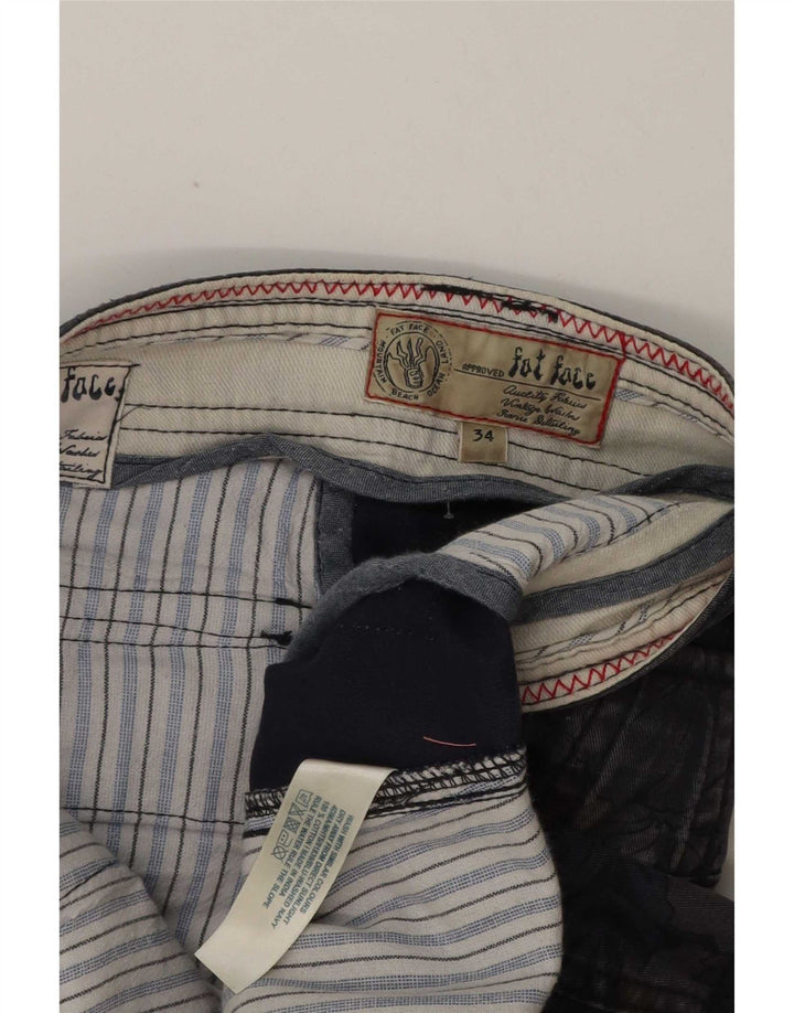Shorts cargo masculino Fat Face W34 grande algodão floral azul marinho