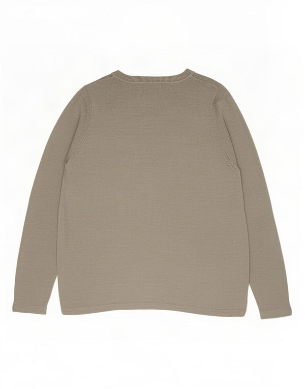 Suéter feminino Zara com gola canoa Reino Unido 16 grande cinza acrílico