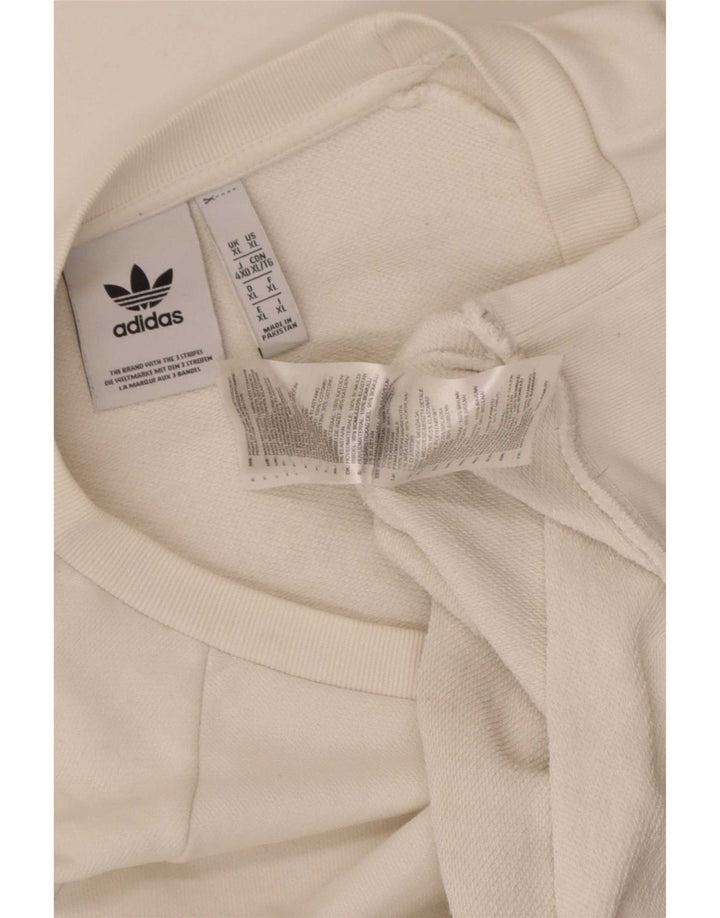 Adidas Mens Moletom Jumper XL Algodão Branco