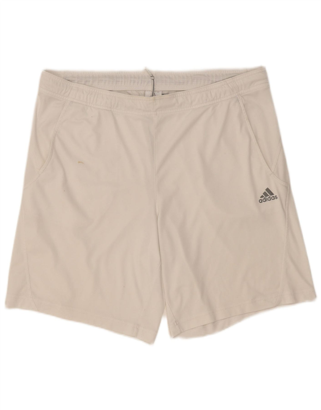 Shorts esportivos masculinos Adidas grande poliéster branco