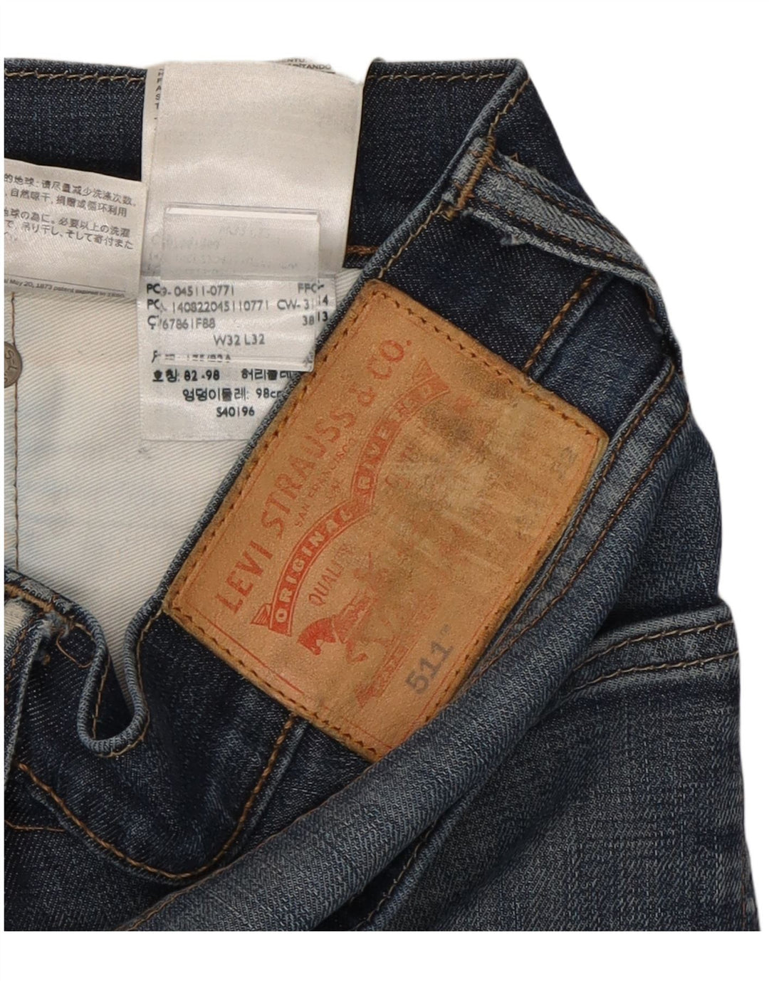 LEVI'S Masculino 511 Slim Jeans W32 L29 Azul Algodão