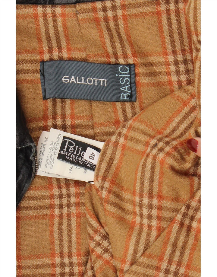 Jaqueta de couro masculina Gallotti IT 46 pequena couro preto