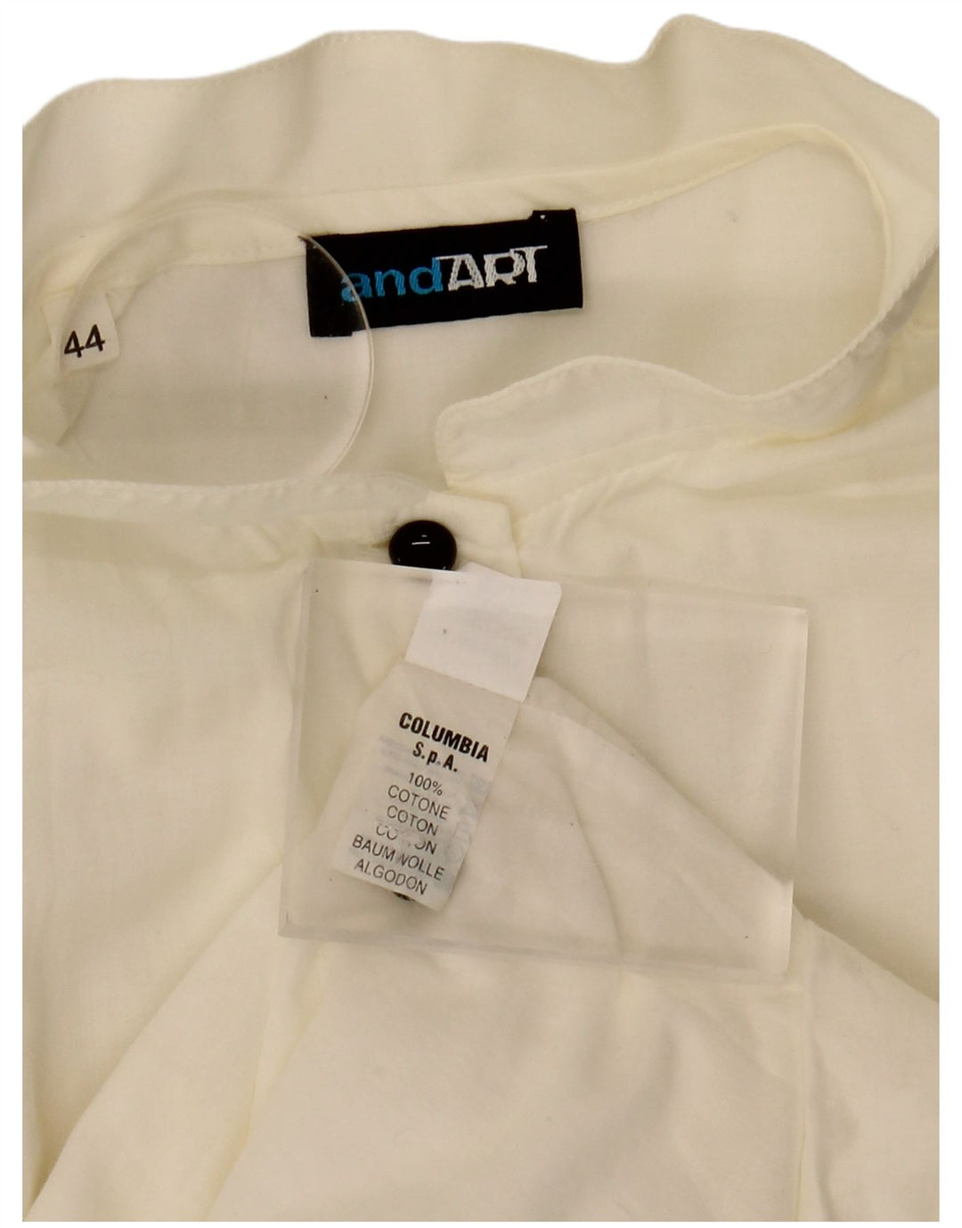 Túnica feminina VINTAGE sem mangas IT 44 algodão branco médio