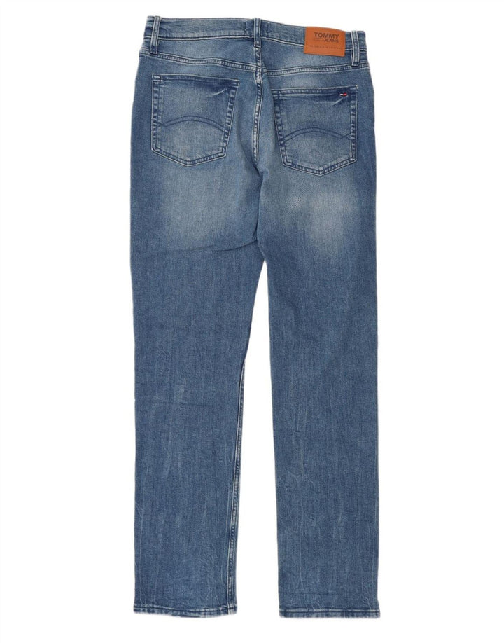 Jeans retos masculinos Tommy Hilfiger W34 L34 algodão azul