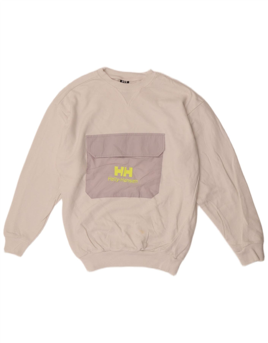 Helly Hansen moletom gráfico masculino jumper pequeno algodão colorblock branco