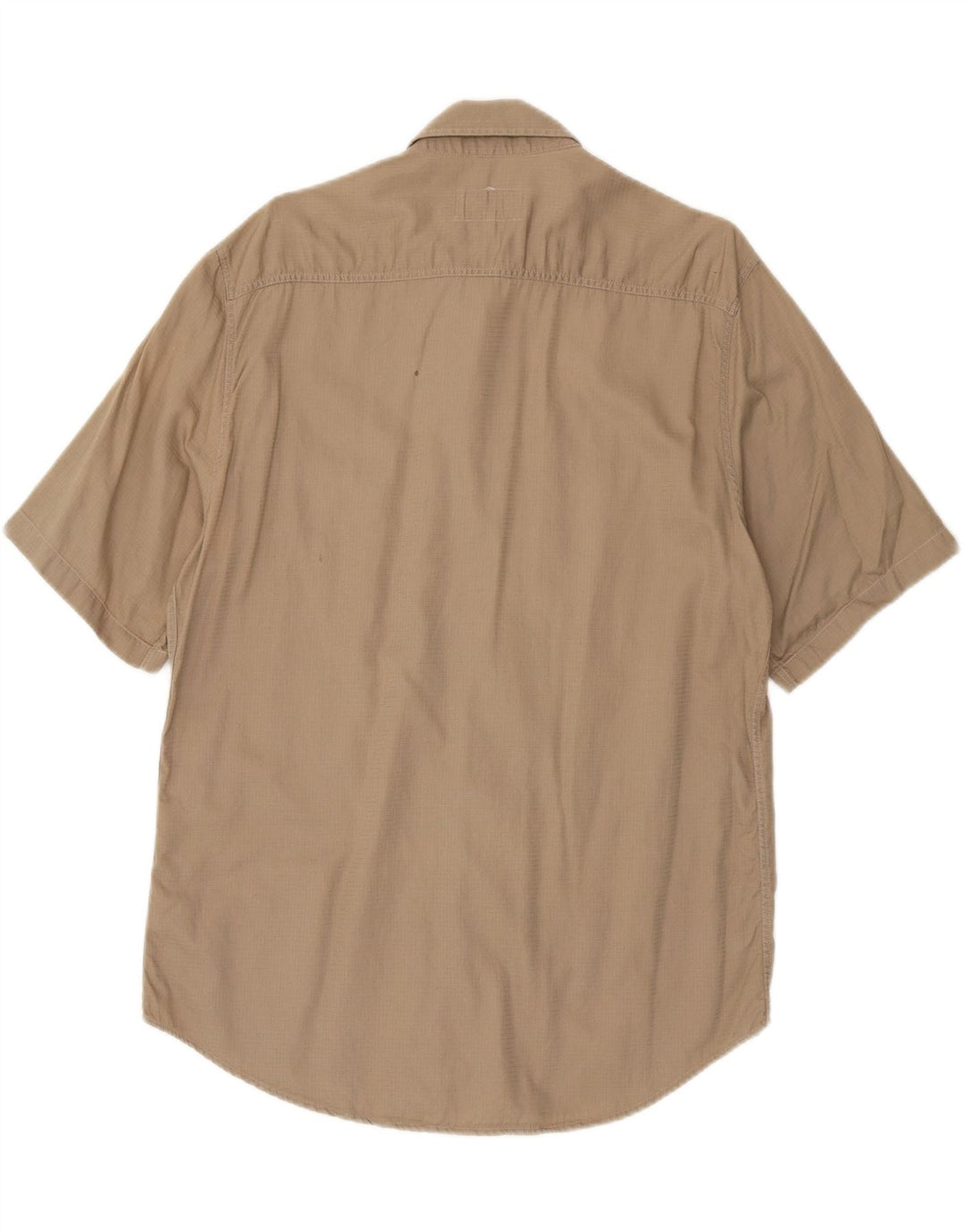 Camisa masculina de manga curta Armani Jeans algodão bege médio