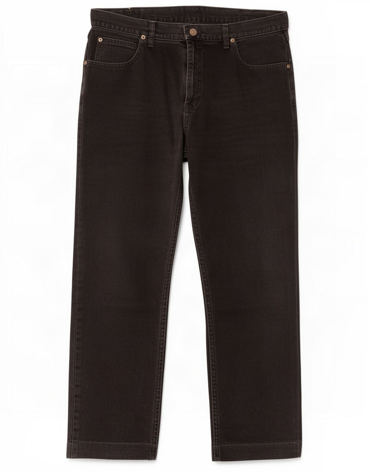 Lee Mens Straight Jeans W36 L28 Algodão Preto
