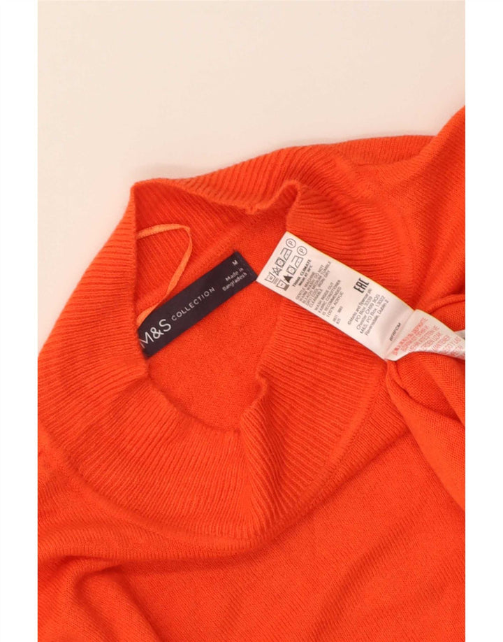 Suéter feminino Marks & Spencer com gola tartaruga Reino Unido 14 médio laranja