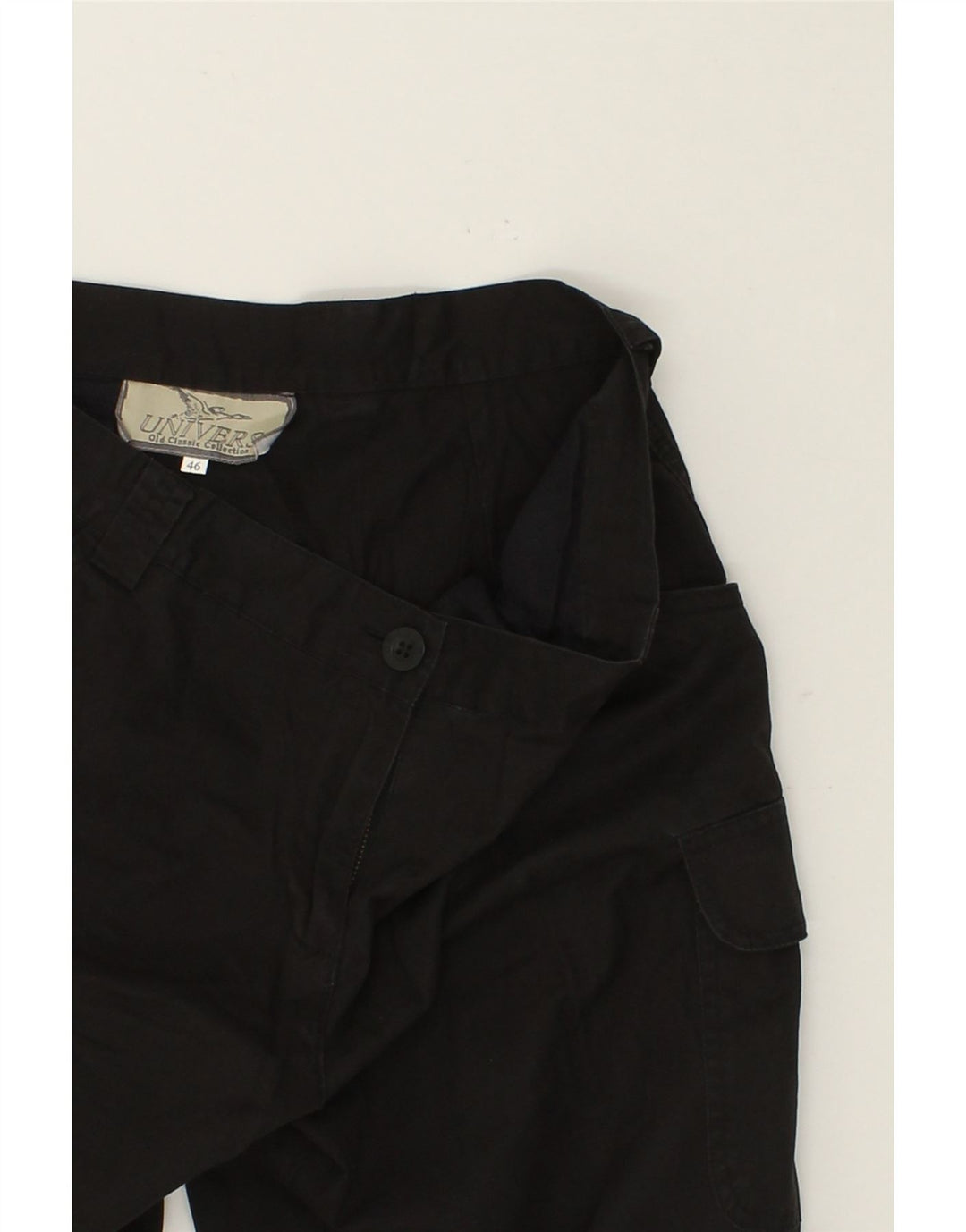 UNIVERS Womens Capri Cargo Trousers IT 46 Large W32 L23 Black Cotton Vintage Univers and Second-Hand Univers from Messina Hembry 