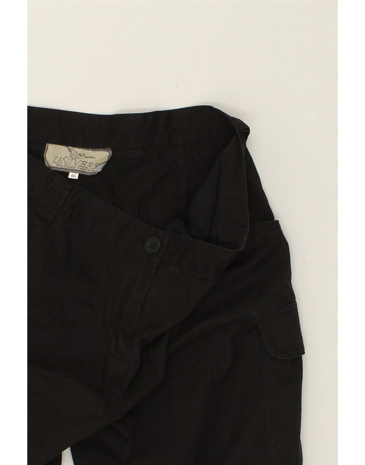 UNIVERS Womens Capri Cargo Trousers IT 46 Large W32 L23 Black Cotton Vintage Univers and Second-Hand Univers from Messina Hembry 