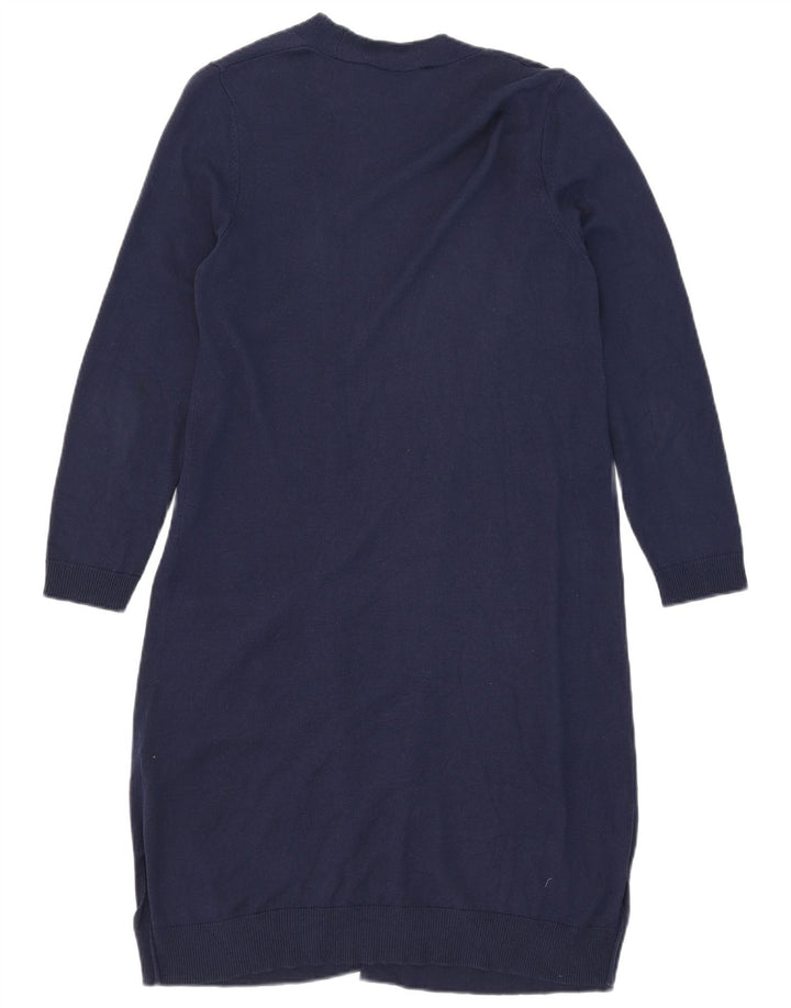 Suéter cardigã feminino Longline da Marks & Spencer Reino Unido 12 médio azul marinho