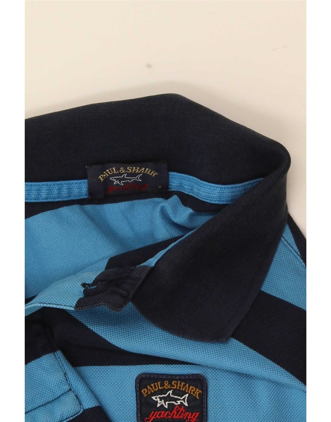 Camisa polo masculina Paul & Shark listrada azul média