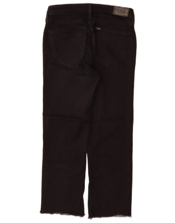 Lee Womens Marion Straight Jeans W27 L25 Algodão Preto
