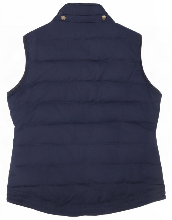 Gilet acolchoado feminino Fat Face UK 14 grande poliéster azul marinho