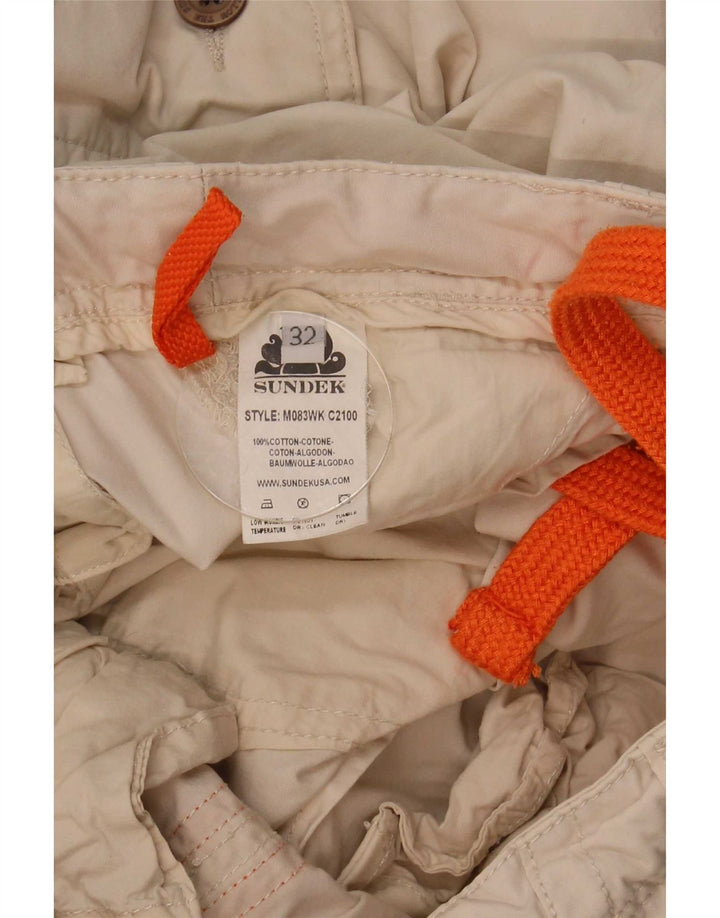 Sundek Mens Cargo Shorts W32 Médio Off White Algodão